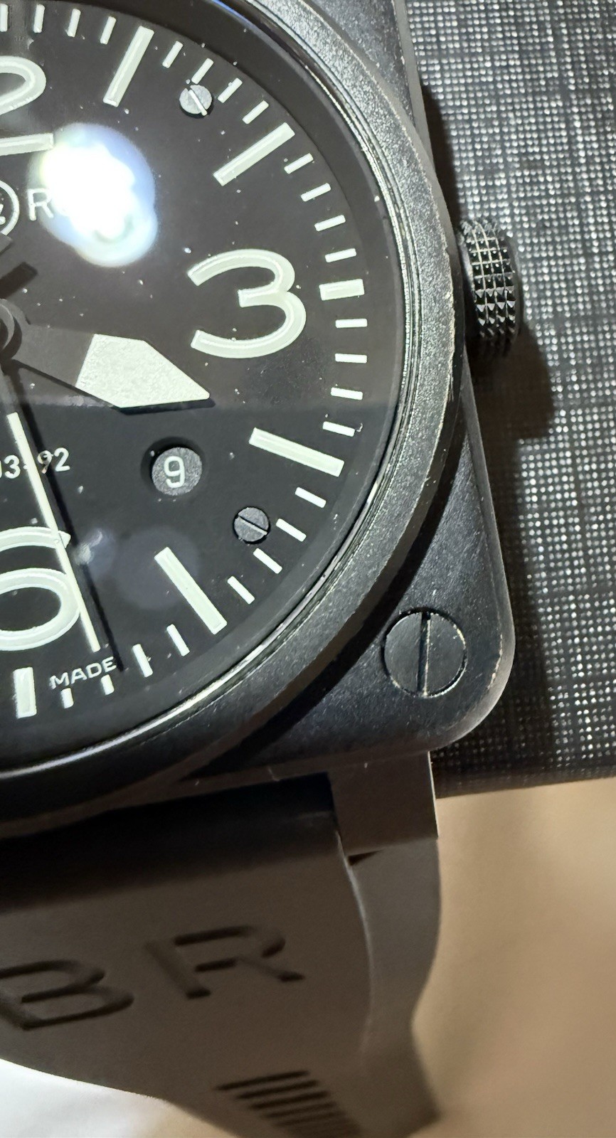 BELL & ROSS BR03-92-S Matte Black Ceramic and Stainless Steel w/ Box and Strap