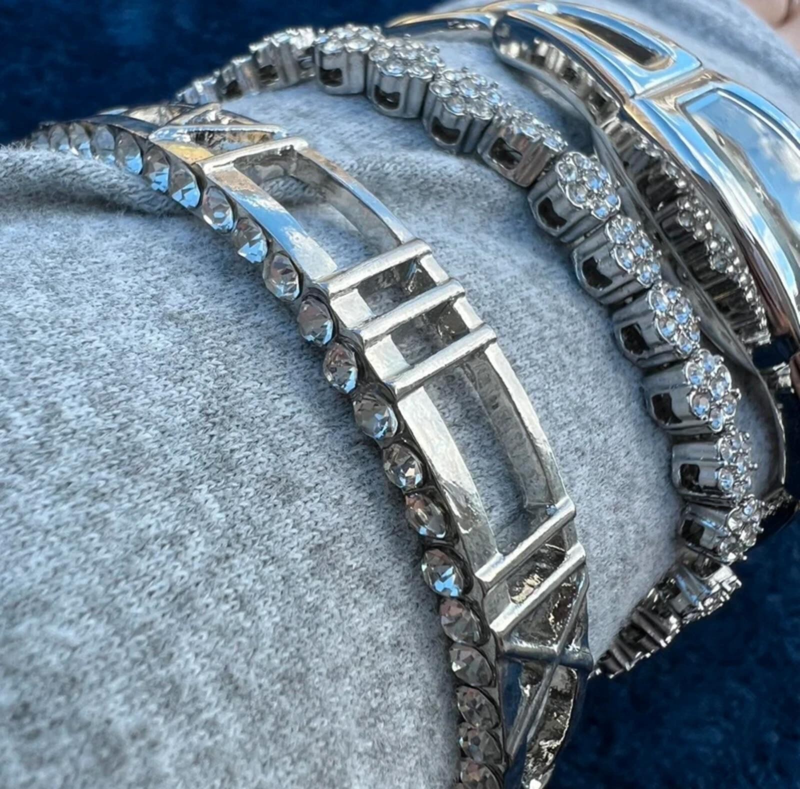 Silver Watch & Bracelet Set