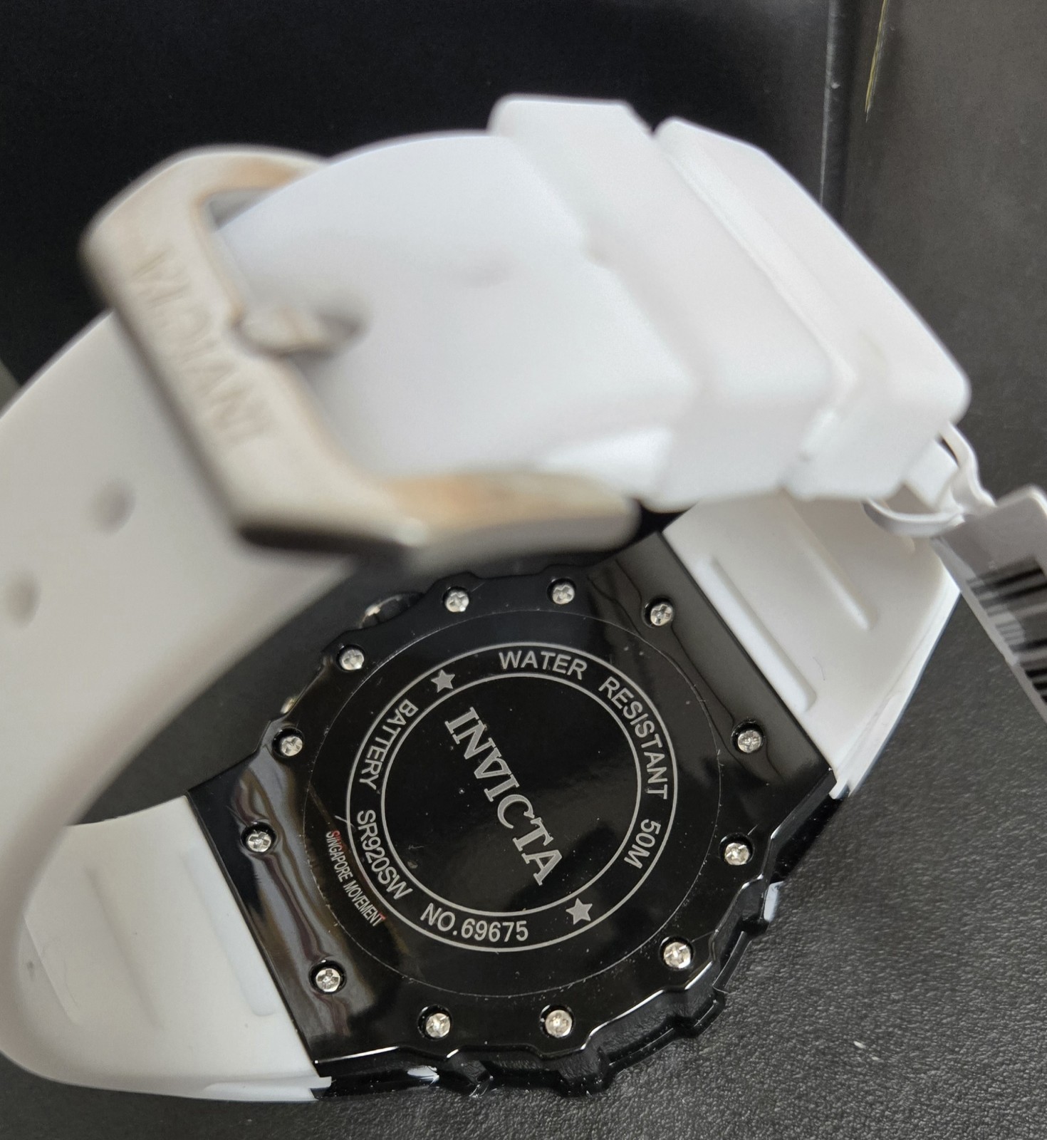 (A) $279 Invicta Racing Vaulthan Men Black White 44mm Quartz Watch NIB
