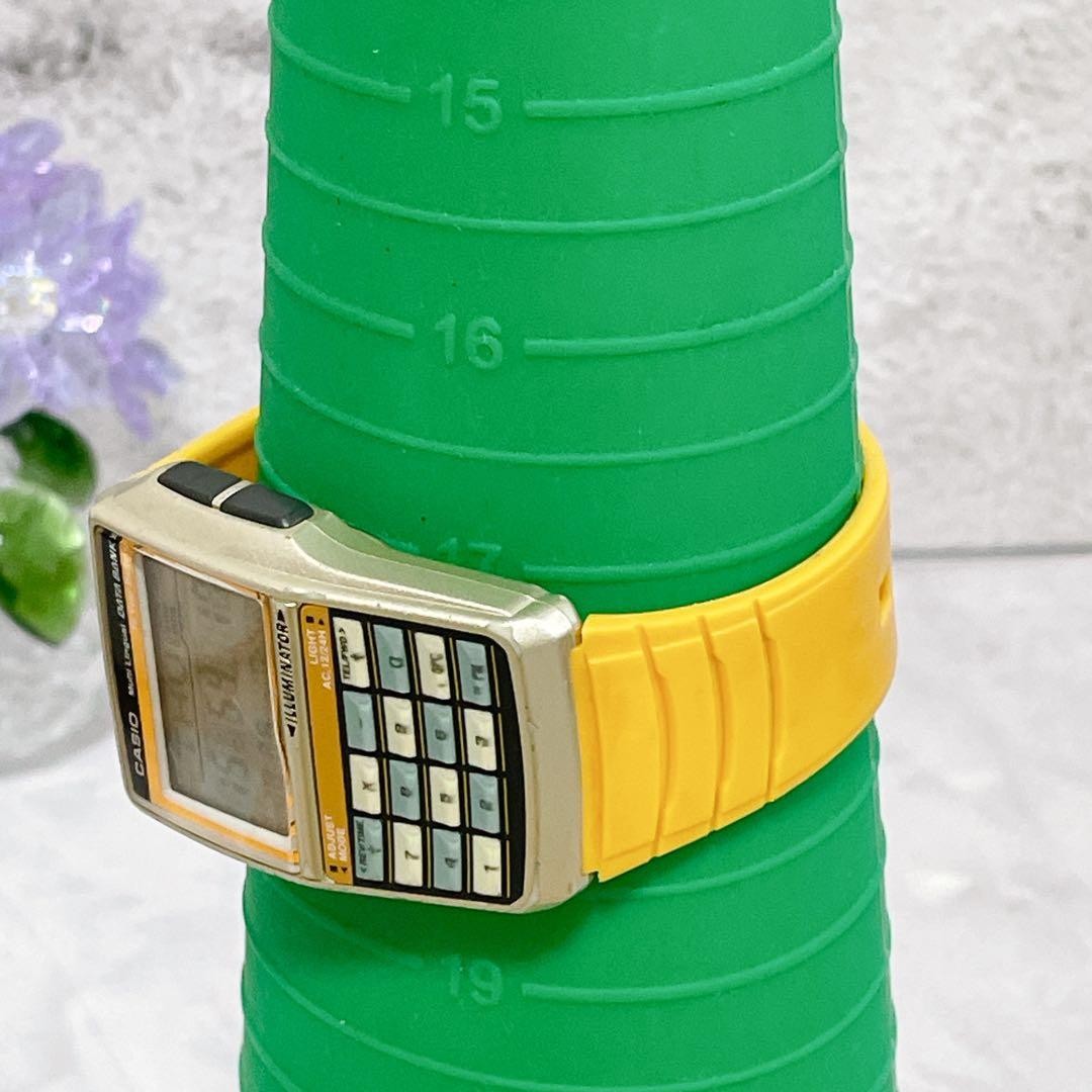 Casio DATABANK DBC-32 Digital Watch Yellow Vintage Japan 071405