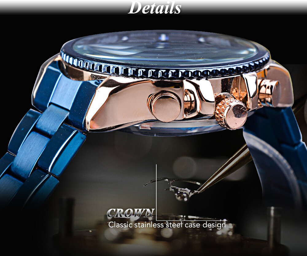 FORSINING Luxury Men Steel Waterproof Automatic Self-Wind Mechanical Wrist Watch
