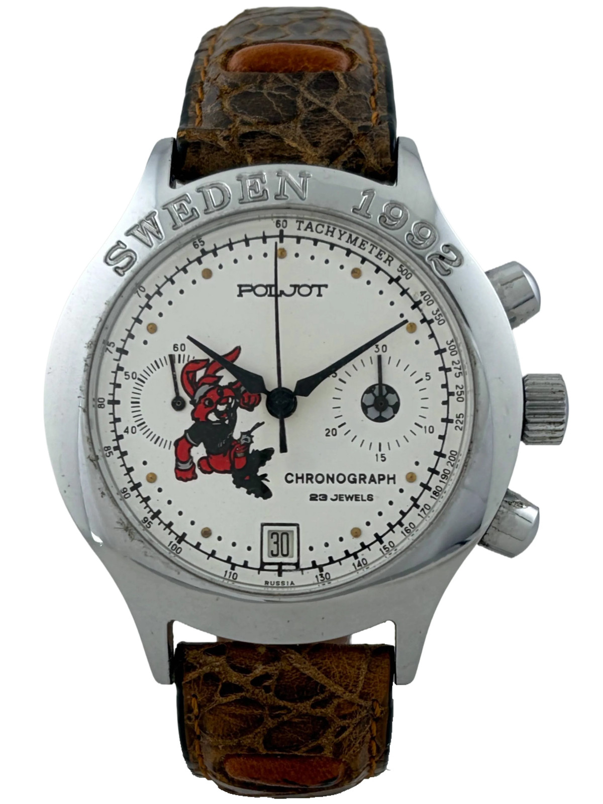 Poljot Sweden EM 1992 Manual Wind Men’s Chronograph Cal. 3133, Works