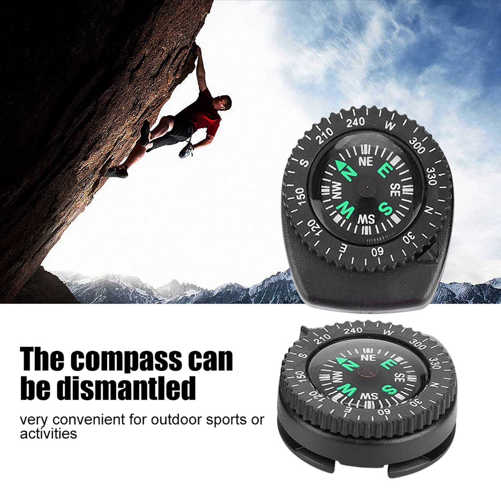 2pcs Slide Compass For Camping Boating