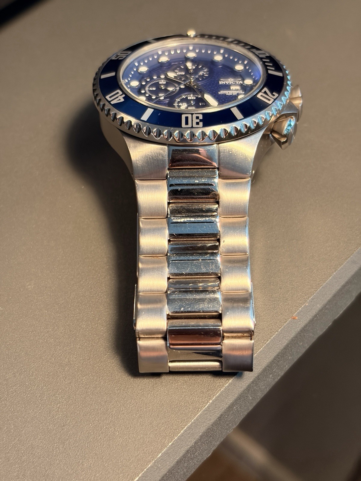Invicta Pro Diver Chronograph Watch Men Blue Dial #18907 VG
