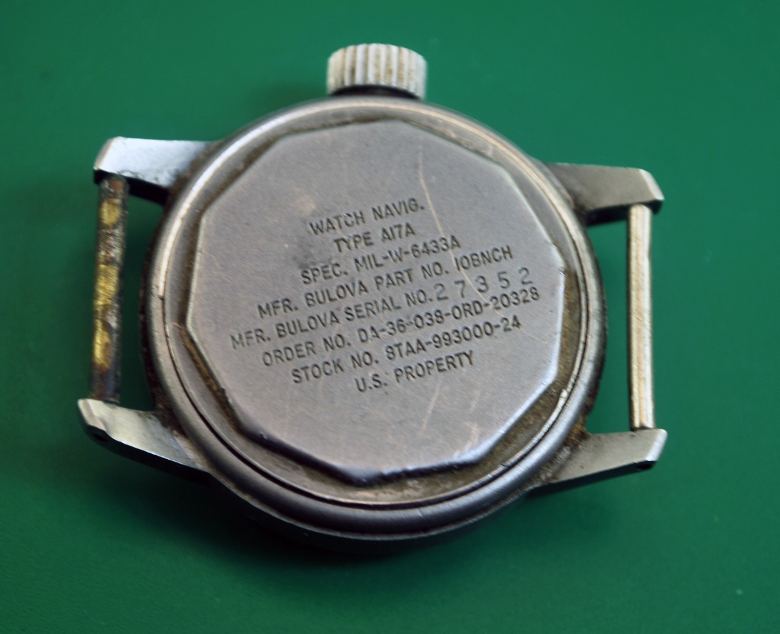 BULOVA Type A17A Air Force US Army Hacking Military Watch From Vietnam Period