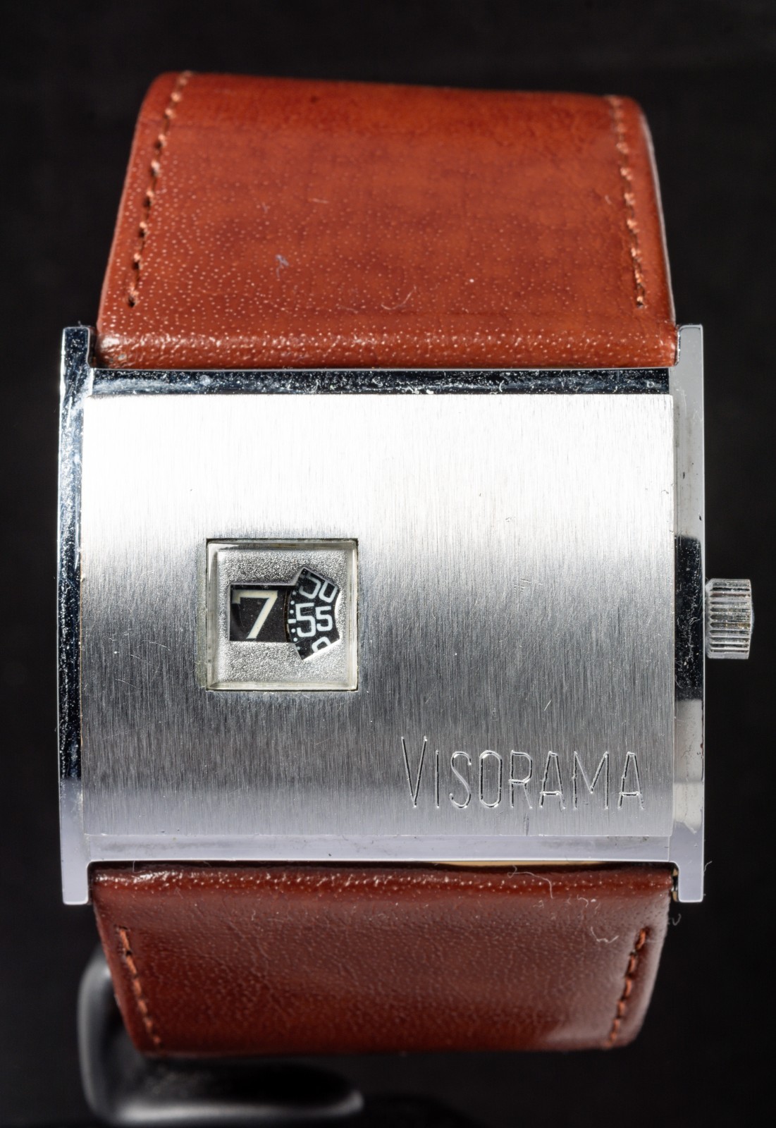 Visorama Jump Hour Space Age Brushed Men’s Hand-Wind Vintage Watch — Working