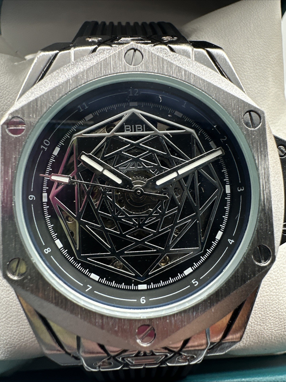 BIBI Men’s Luxury Fashion Watch, B0406, New, 48MM, Self Winding, Geometric