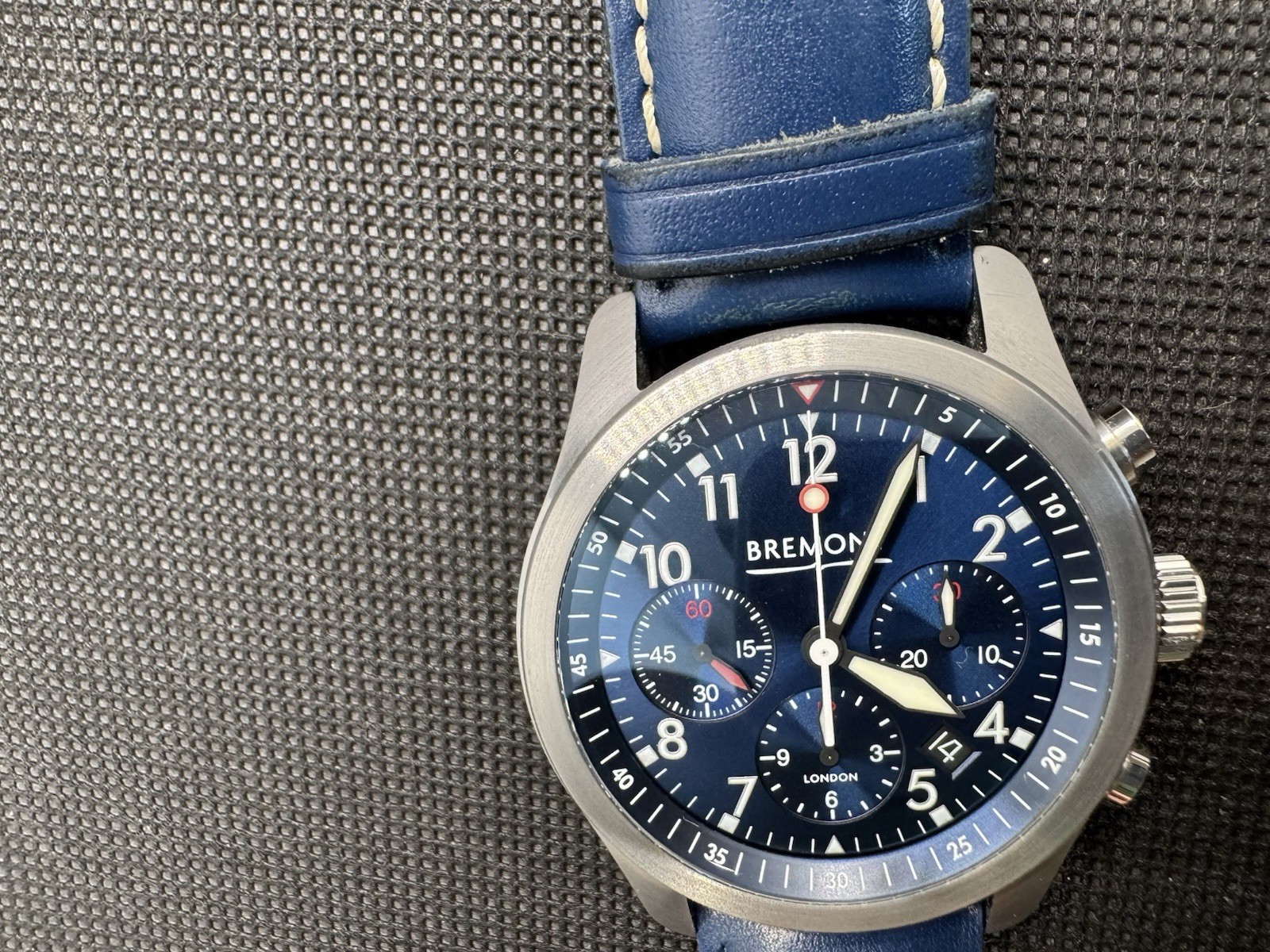 Bremont ALT1-P2 Auto Chronograph Date 43mm Blue Dial Leather Strap Box