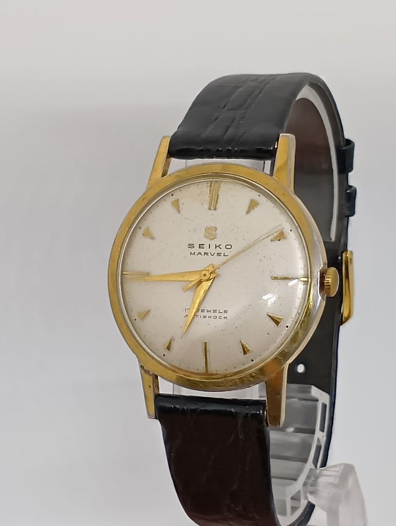 Rare SEIKO MARVEL 17 JEWELS Hand Wound Wristwatch Working