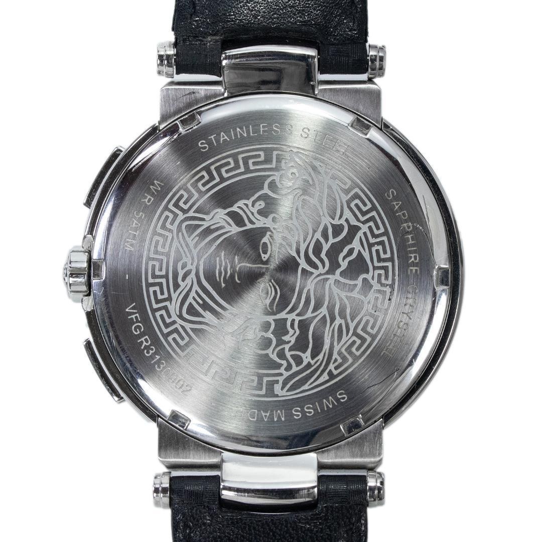 Versace Mystique Sport Quartz Black Dial Dark Blue Band