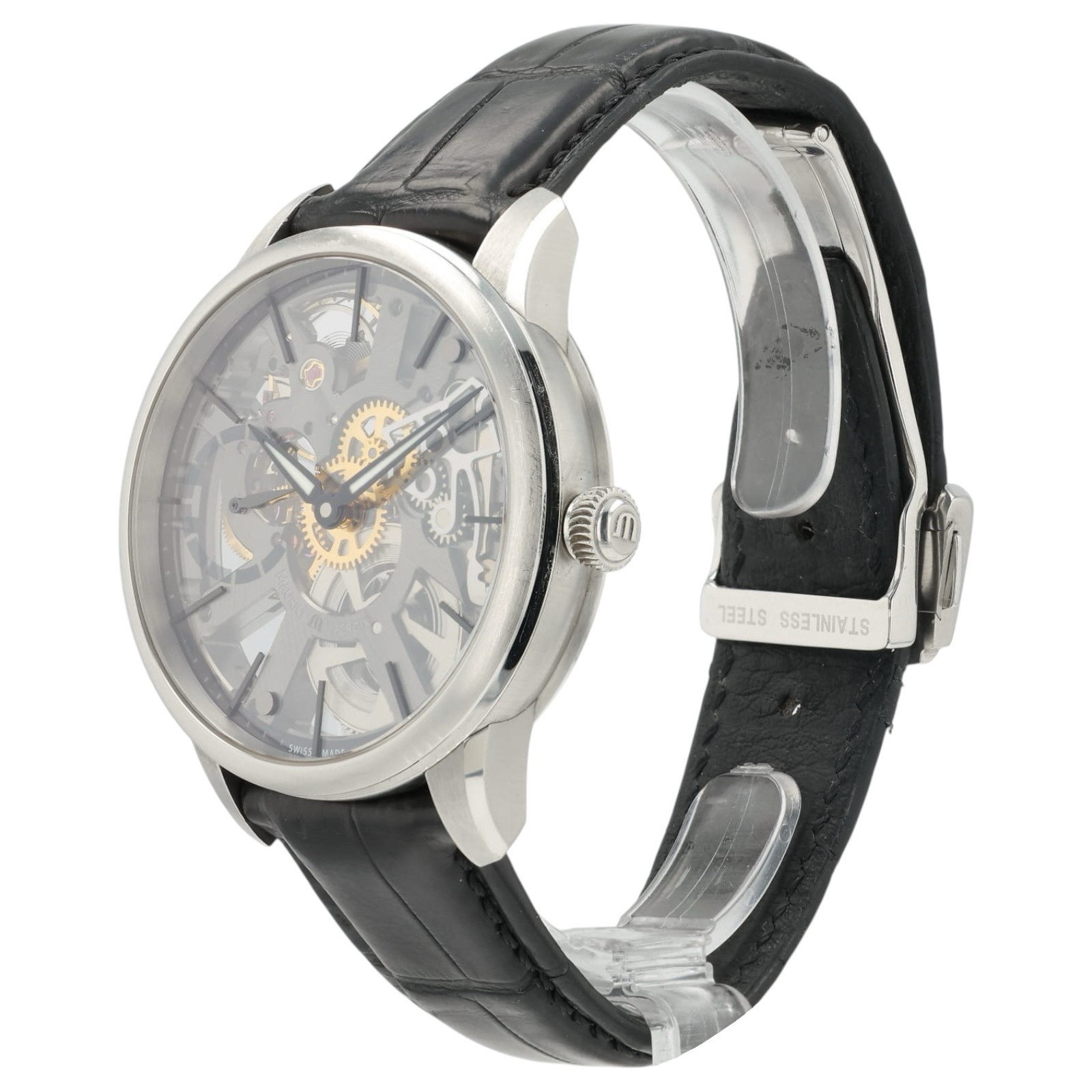 Maurice Lacroix Skeleton Dial Stainless Steel 43mm Manual Wind Mens Watch MP7138