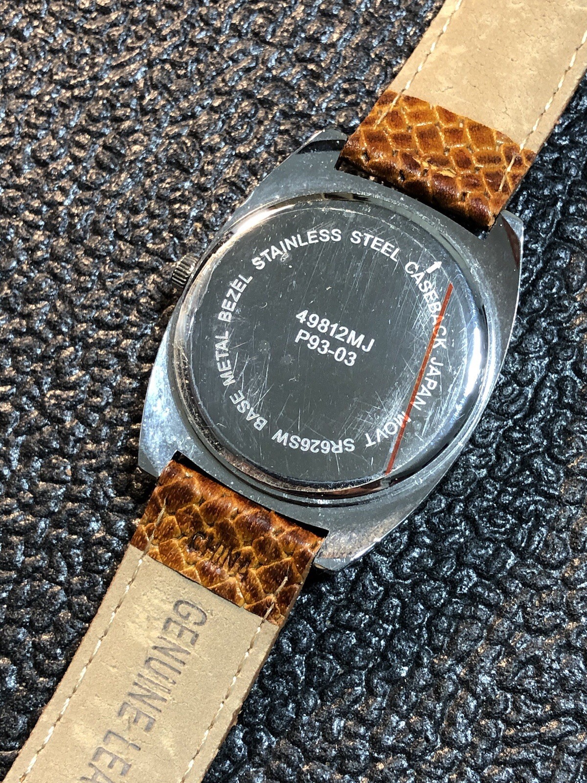 Massini Watch Silver Tone Brown Leather Band Japan Quartz,Date,35mm New Battery