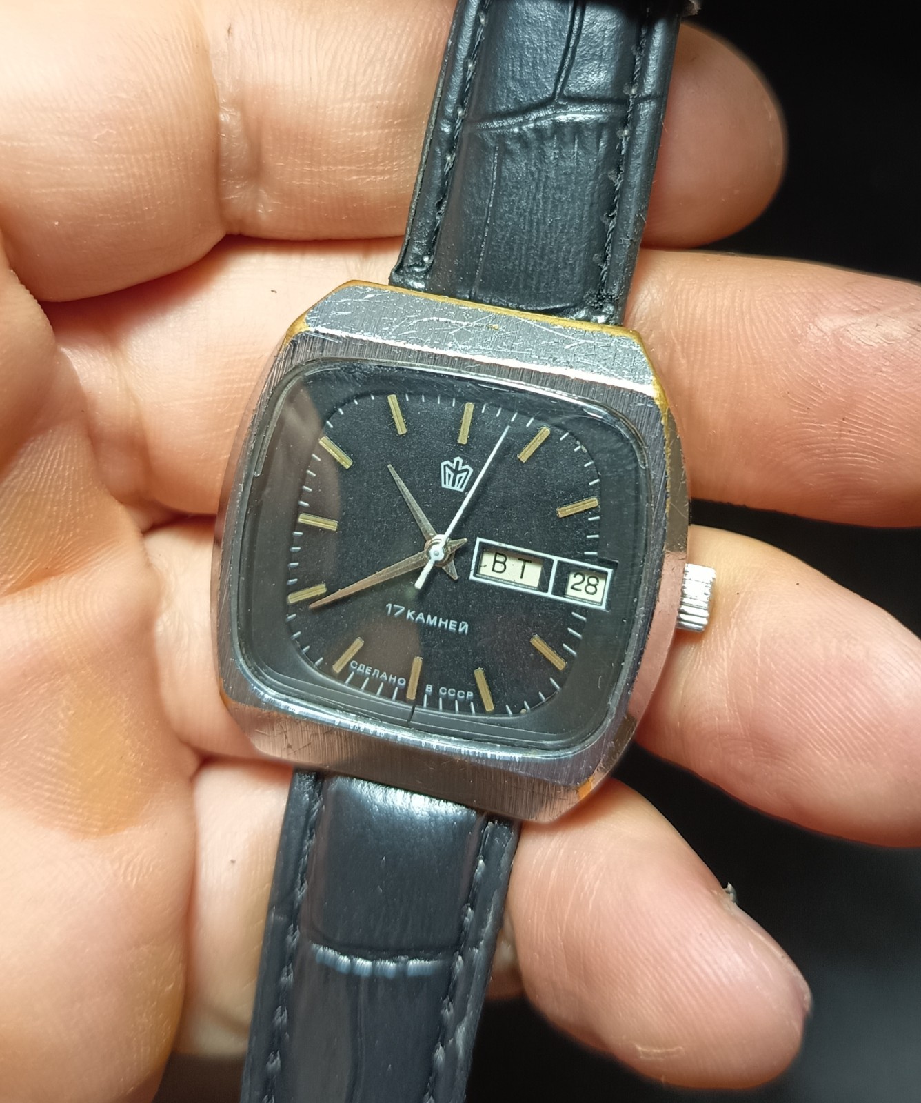 Vintage Men’s watch Poljot 17 jewels mechanical Soviet USSR