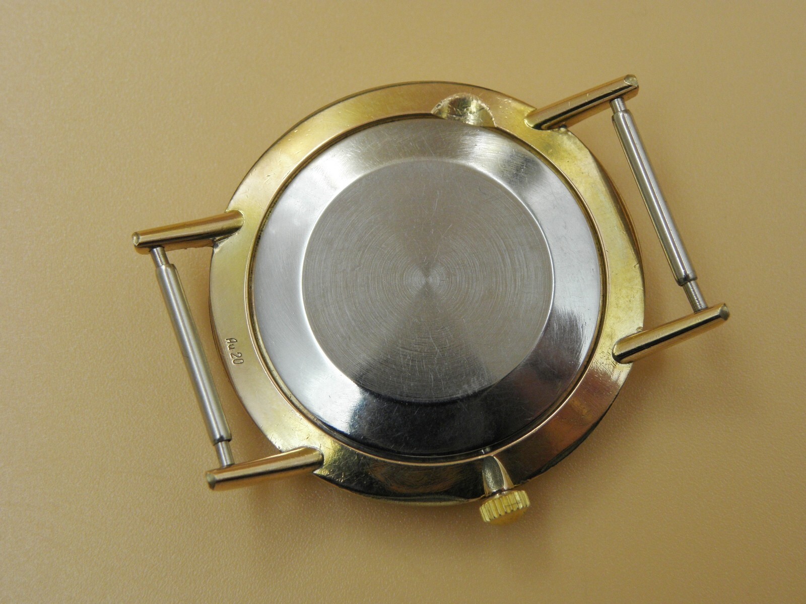 RARE Export mens POLJOT DE LUXE Silver Tone DIAL SOVIET Slim WATCH gilt AU-20
