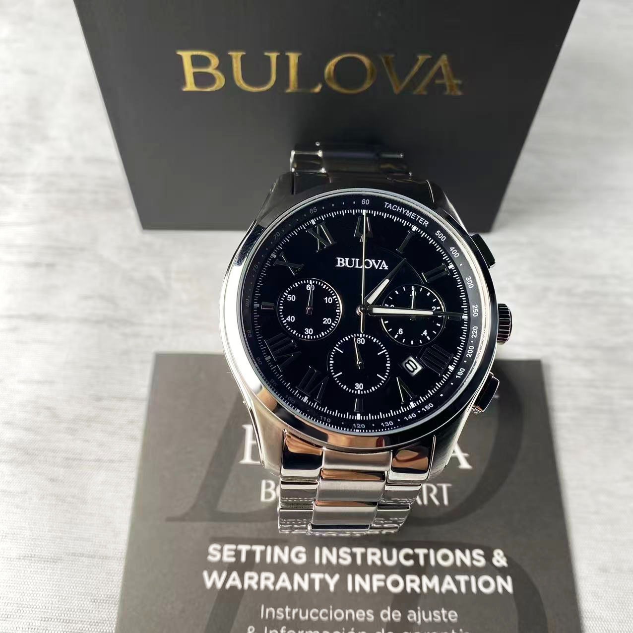 Bulova 96B288 Men’s Wilton Chronograph Quartz Watch Stainless Steel 46.5 mm