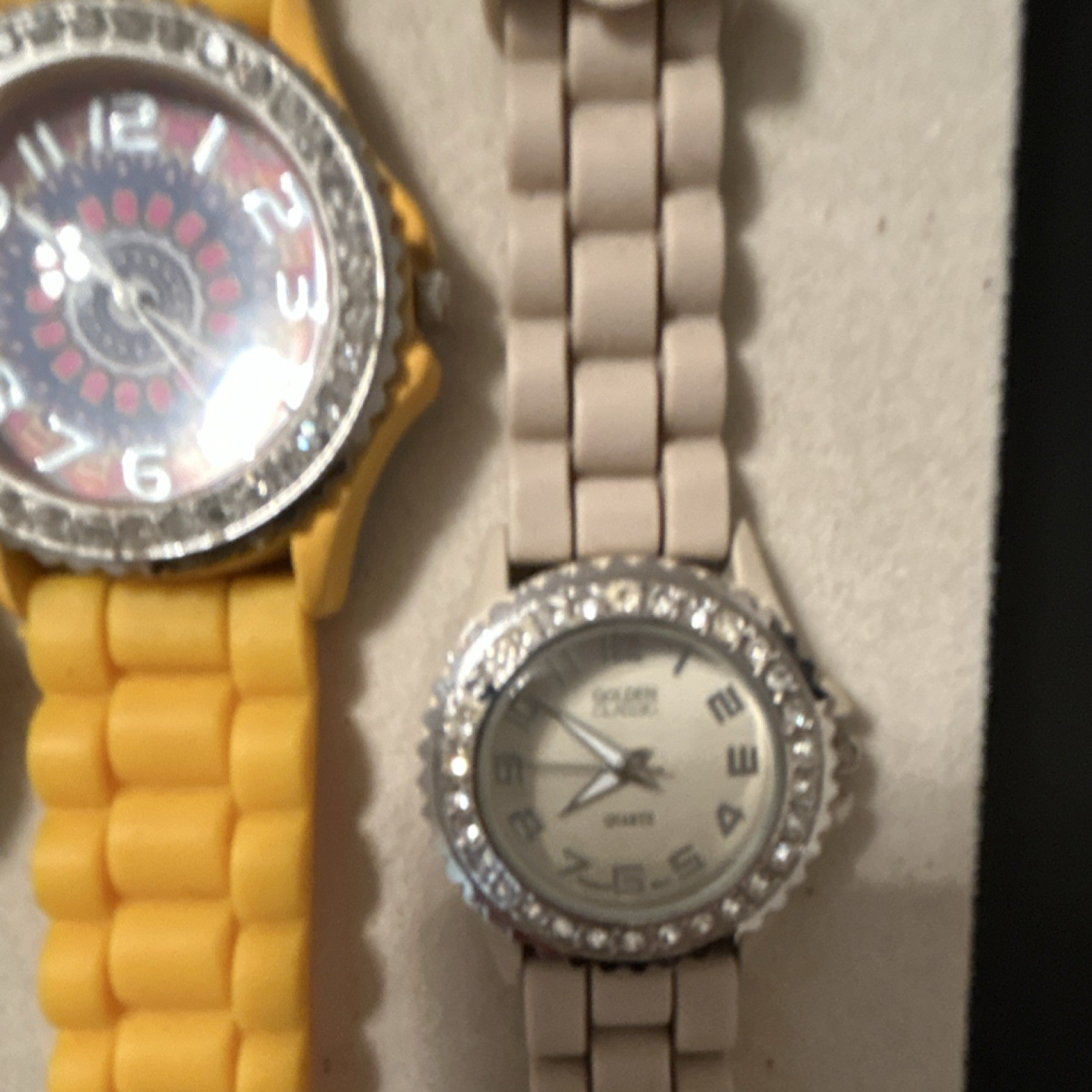 Swap Women’s Quartz Analog Wristwatch, Yellow Rubber Strap, 40mm, Silver Bezel
