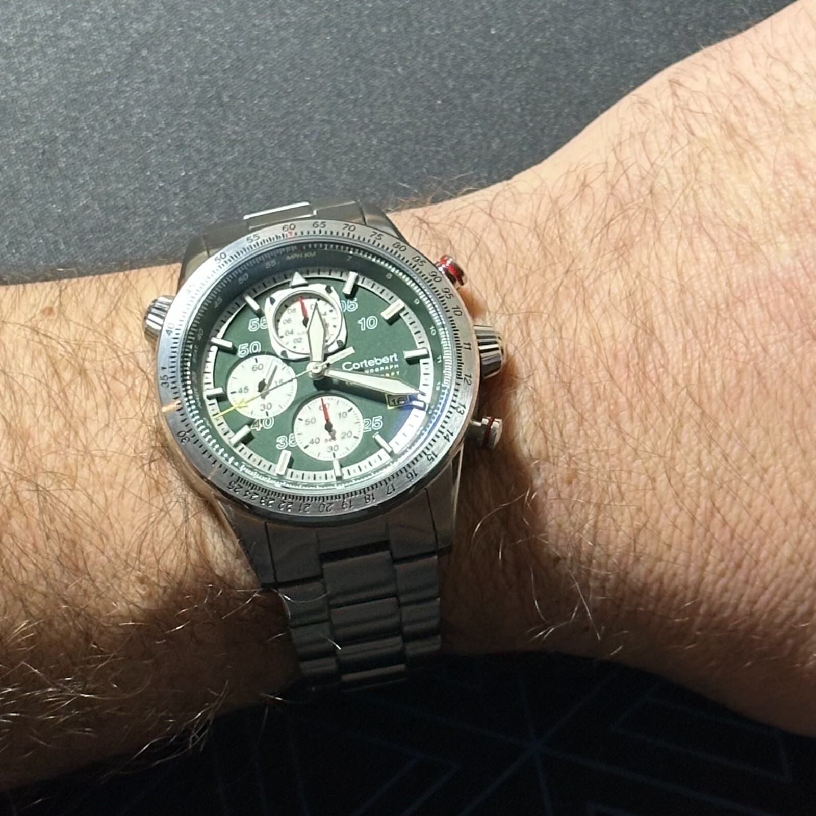Cortebert Elevation Chronograph automatic 44mm with rotating inner chapter ring