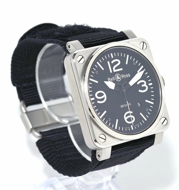 BELL&ROSS WATCH BR03-92 AUTOMATIC WINDING DATE BLACK DIAL STAINLESS STEEL MEN’S