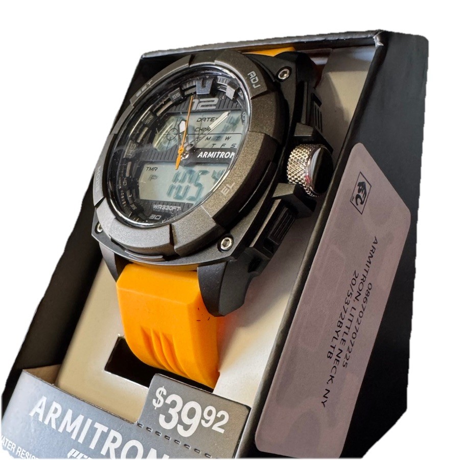 Armitron Unisex Adult Digital Sports Watch Yellow Black Wristwatch INSTALITE NEW