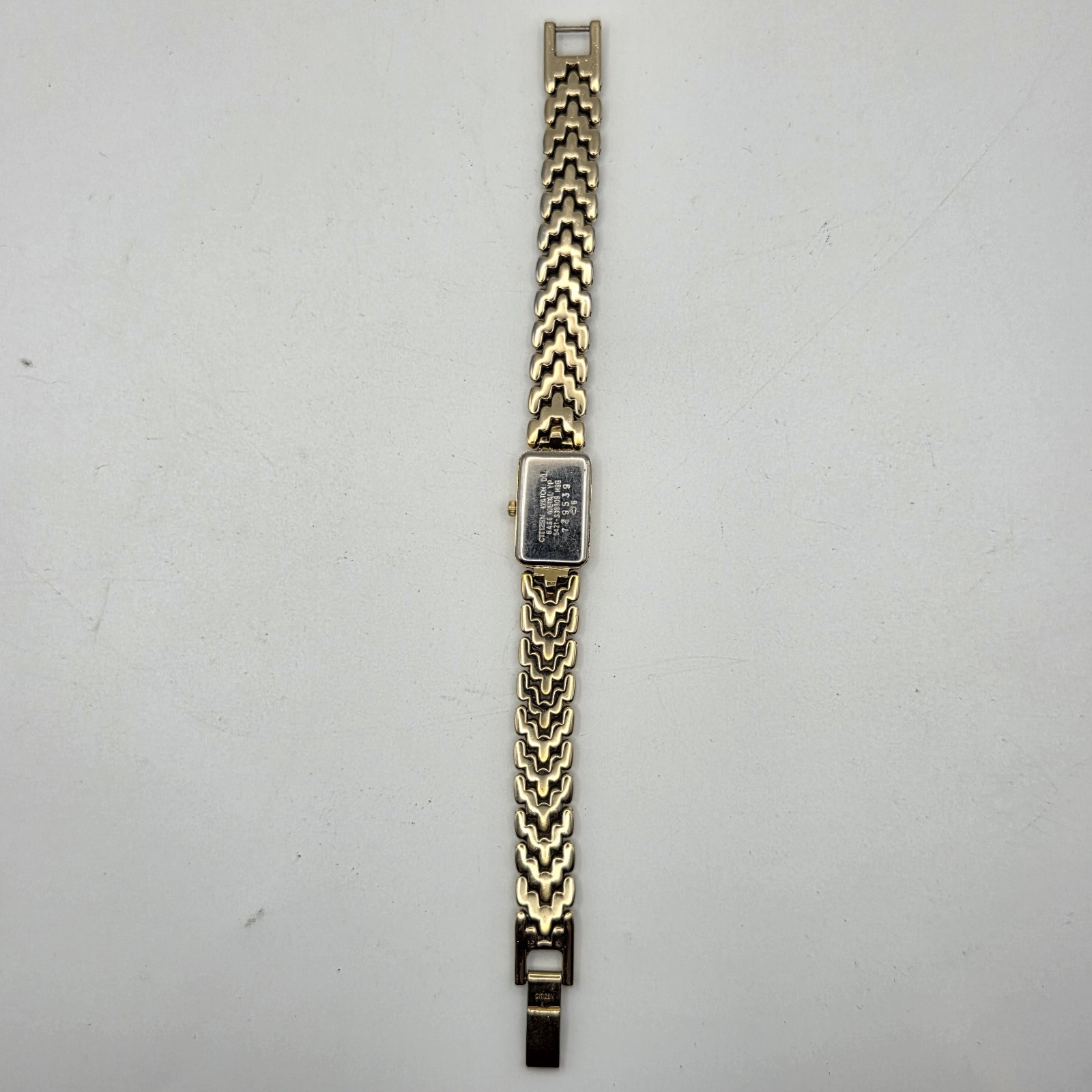 Citizen Tank Watch Women 13mm MOP Dial Gold Tone Rectangle 5421-S36505 New Batt