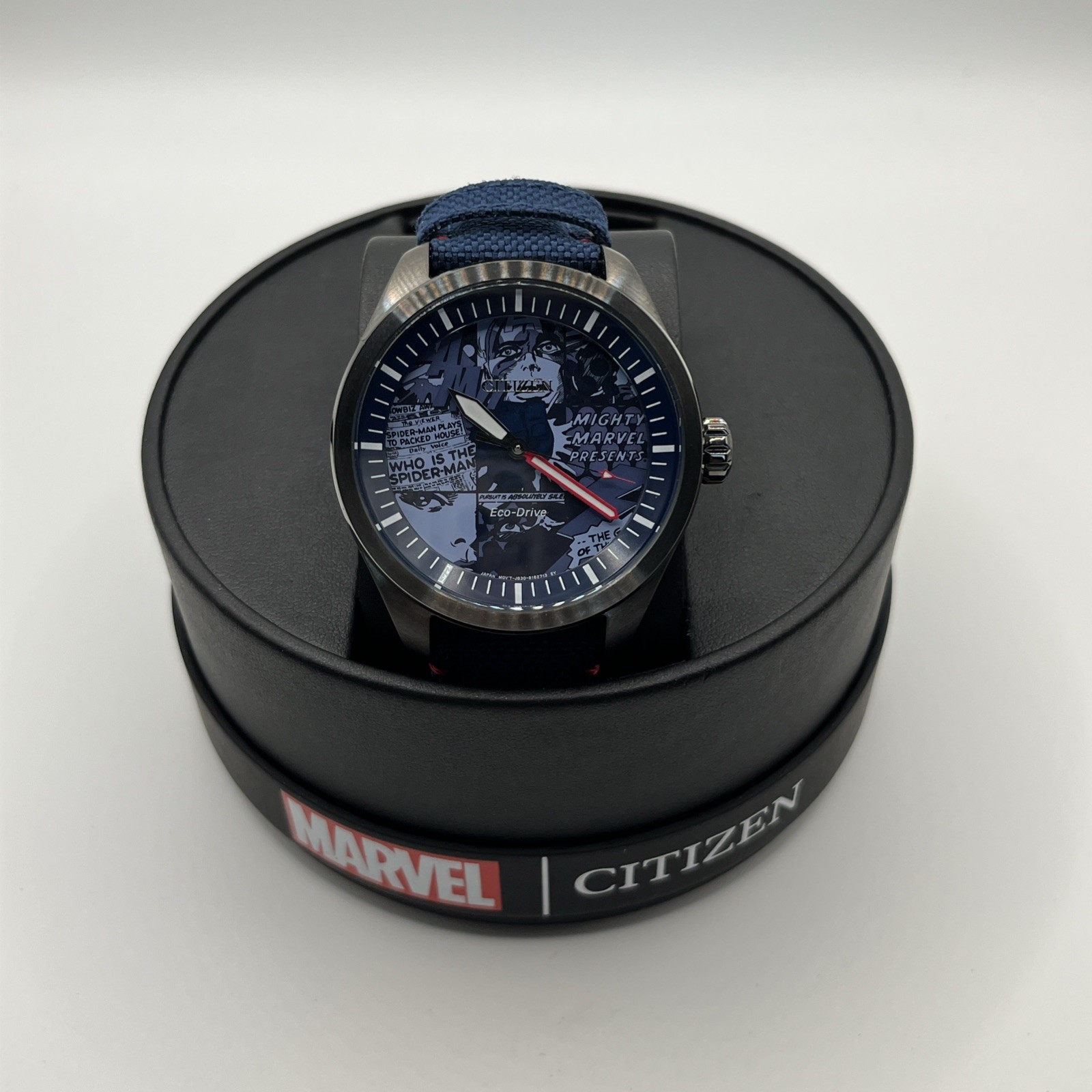 Citizen Spider-Man Men’s AW1156-01W 43mm Watch Eco Drive NWT $295