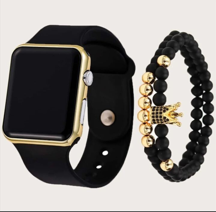 |1pcs black plastic strap fashionable square dial electronic watch|