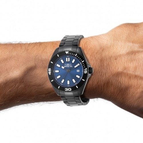 Invicta 46320 Pro Diver Men’s 43mm Blue Sunray Date Dial Black Stainless Watch