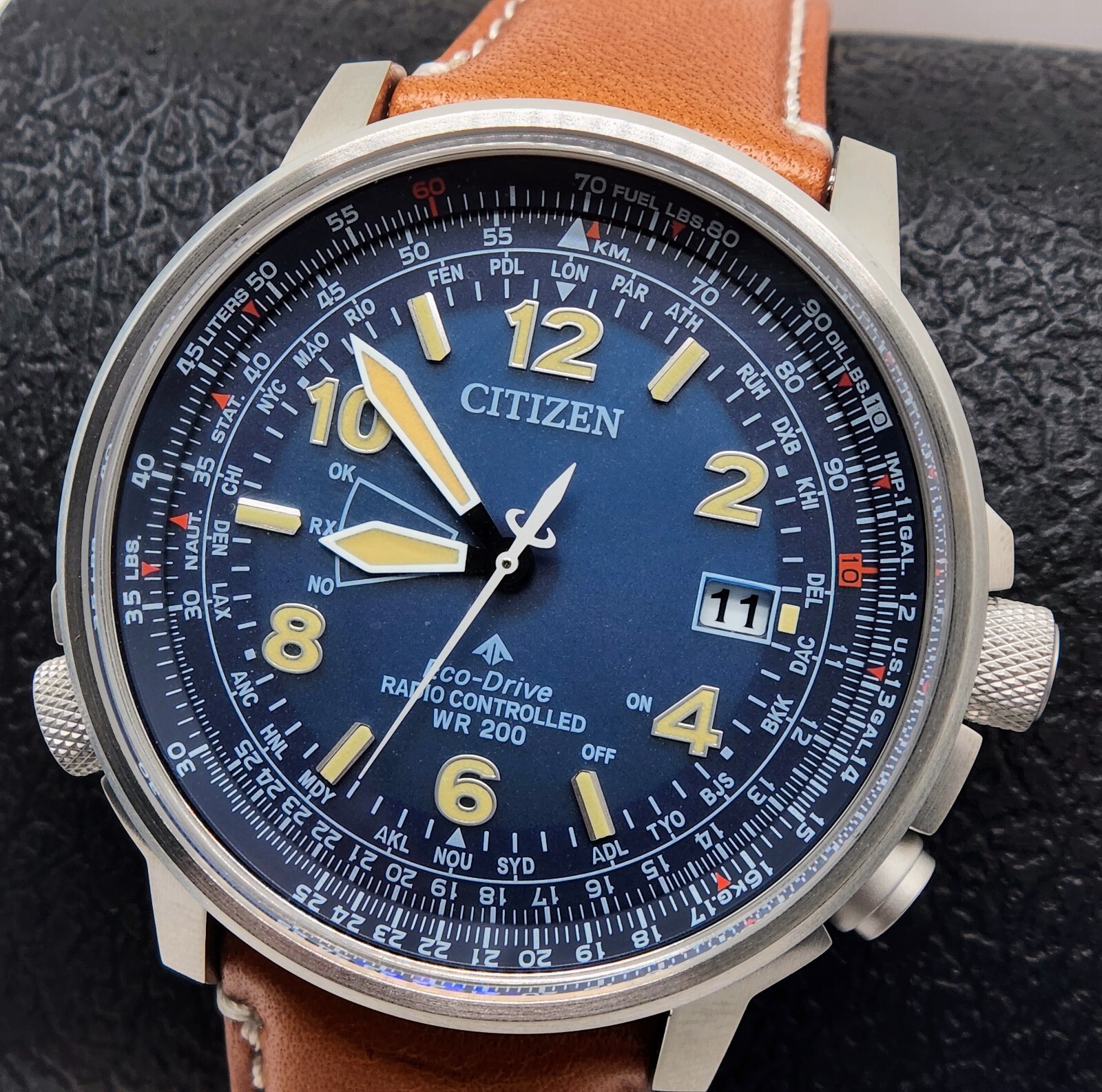 Citizen Air Skyhawk Promaster Sapphire Blue Dial Leather Watch CB0240-11L