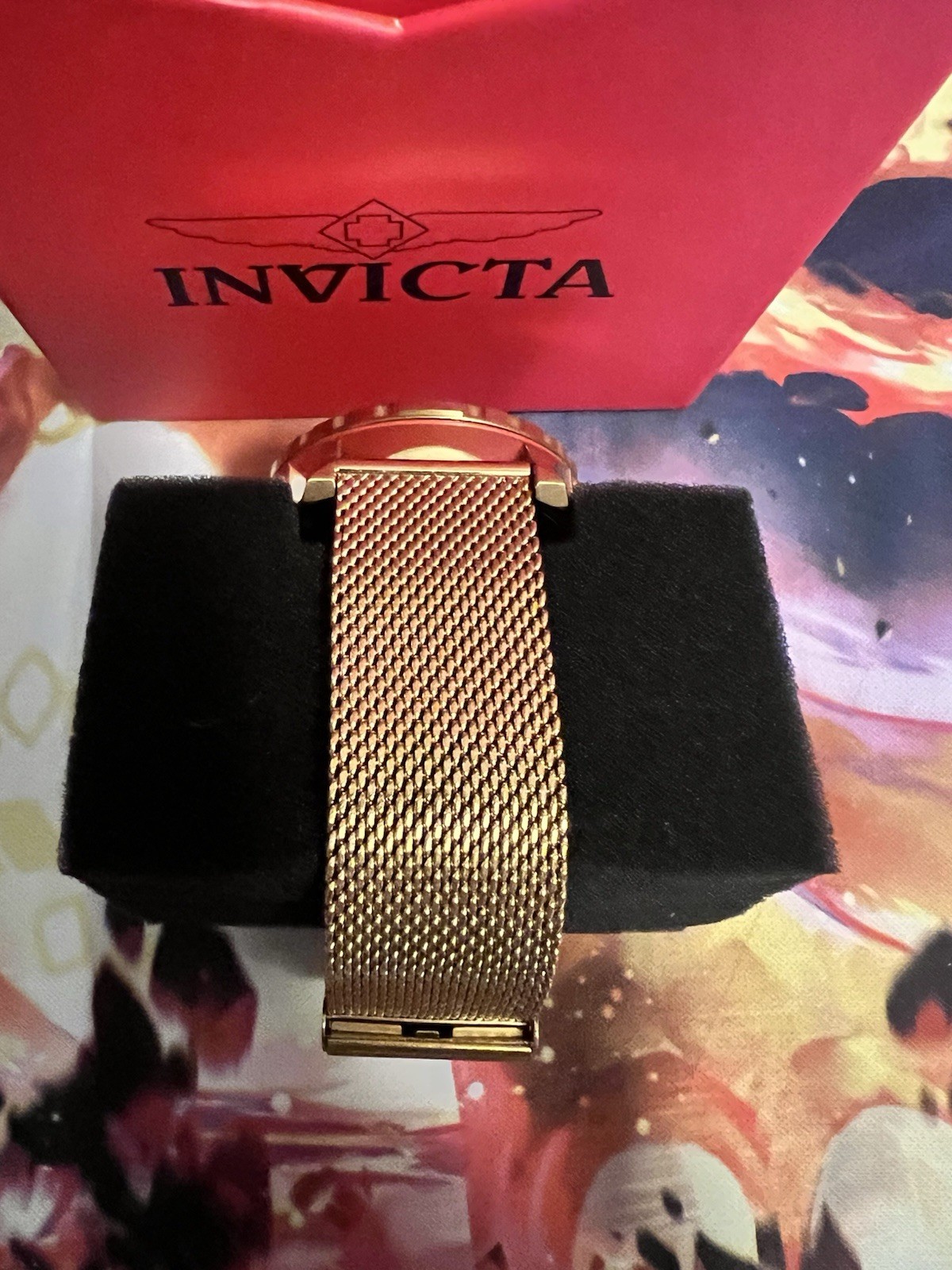 Invicta Men’s Gold Racing Chronograph Watch Mesh Band New w/ Box – Never Worn