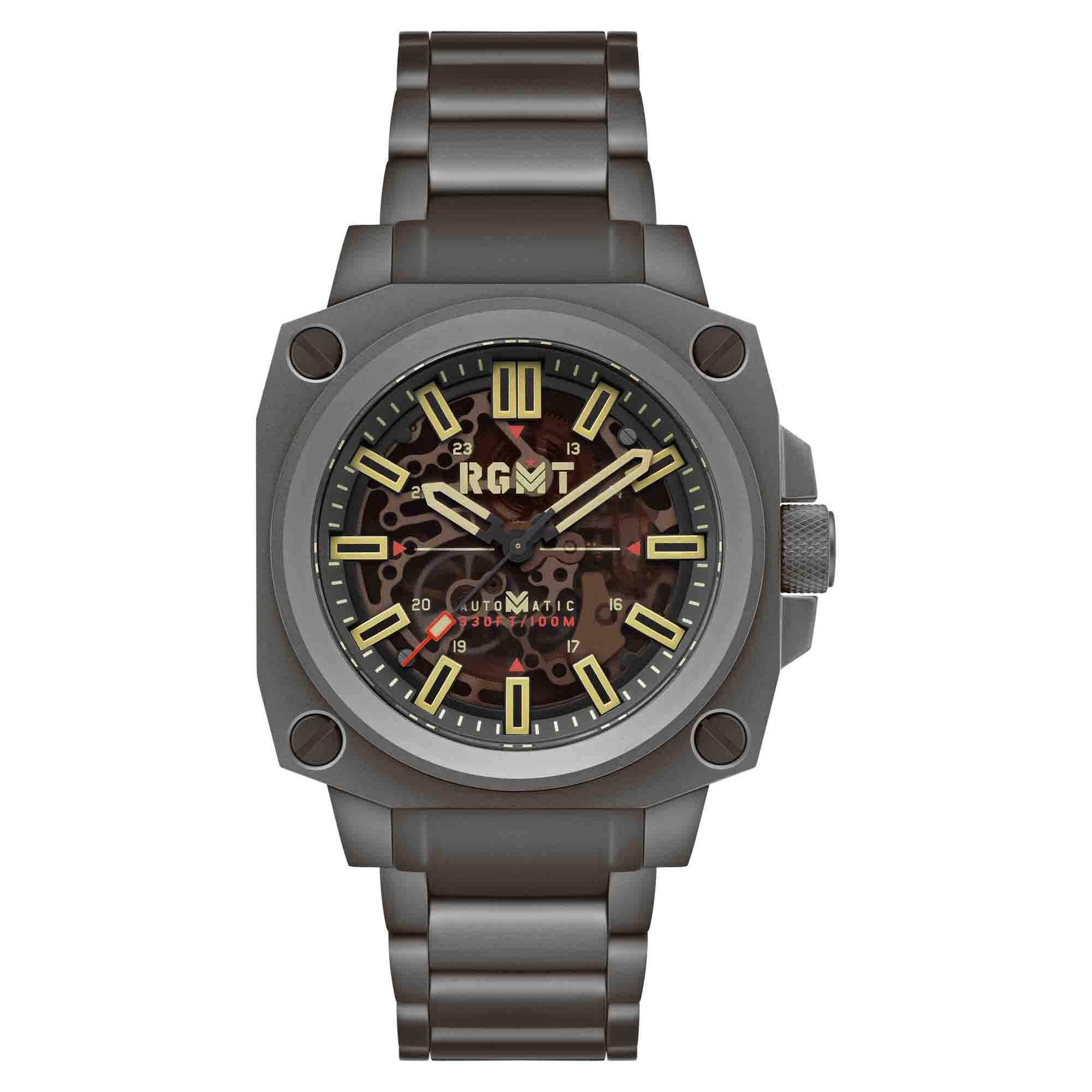 RGMT Altimeter Skeleton Automatic Sandblast Black Men’s Watch – Brand New