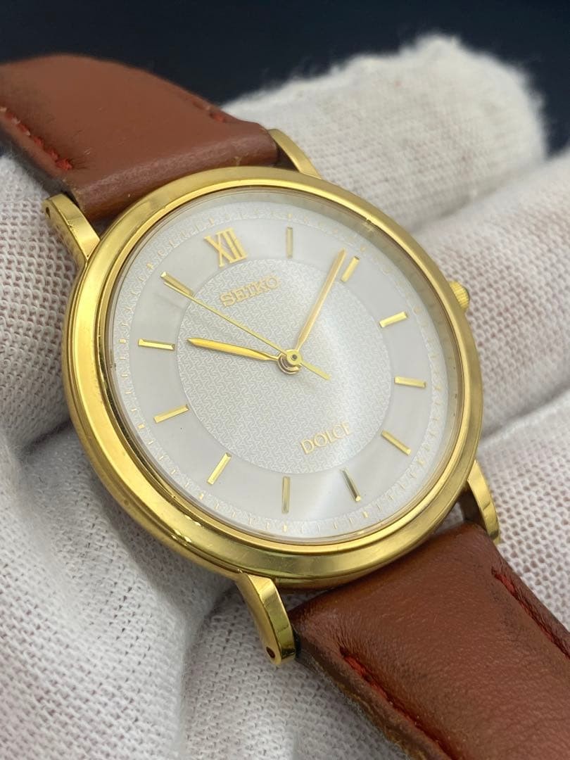 Seiko Dolce 5E31-0AA0 Watch, Gold, with Box