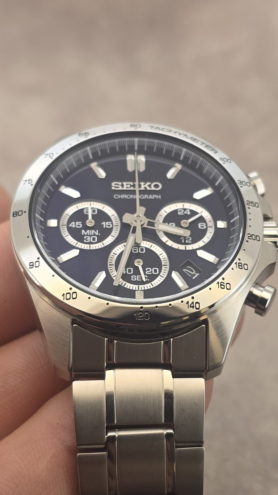 JDM Seiko Men’s Spirit Navy Blue Watch SBTR011 Stainless Steel
