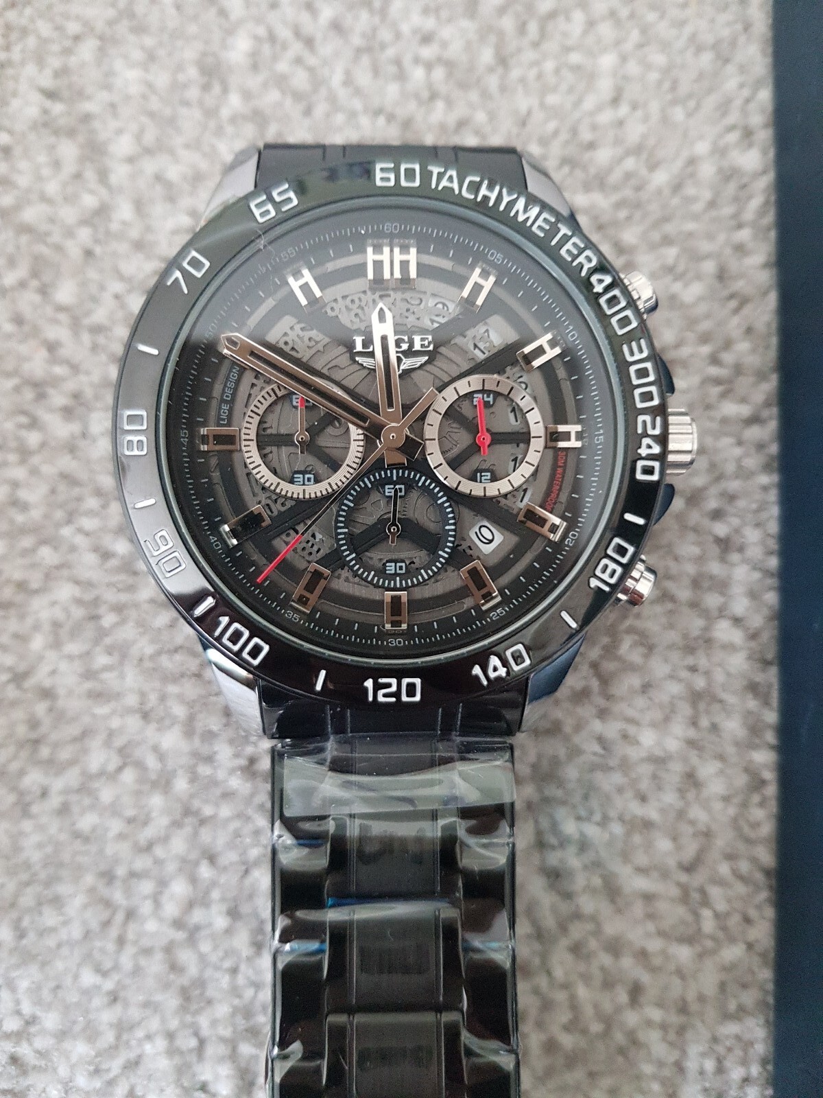 LIGE Men’s Tachymeter 1853 Watch Dream Model 4 Wristwatch Waterproof