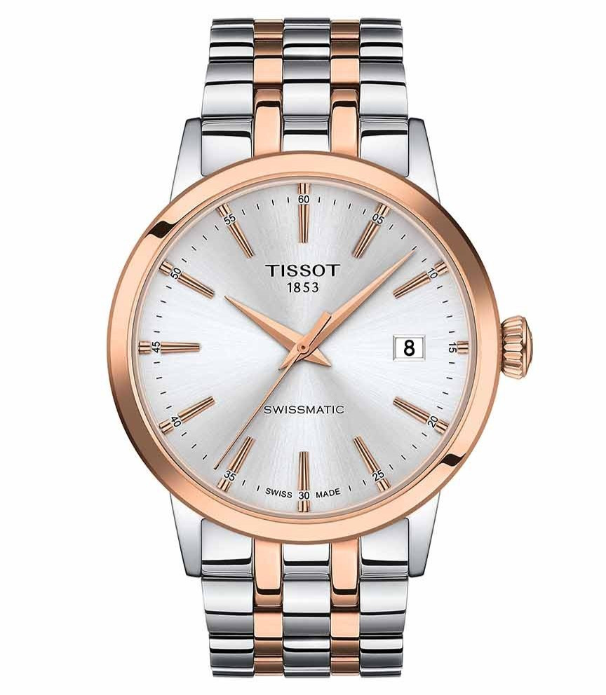 Tissot Classic Dream Swissmatic Silver Dial Rose Gold Two-Tone Men’s Watch New