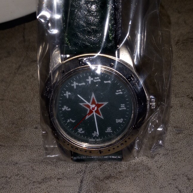 Edge Company Knives Analog Wristwatch Black Dial Green Leather Band w/ Box