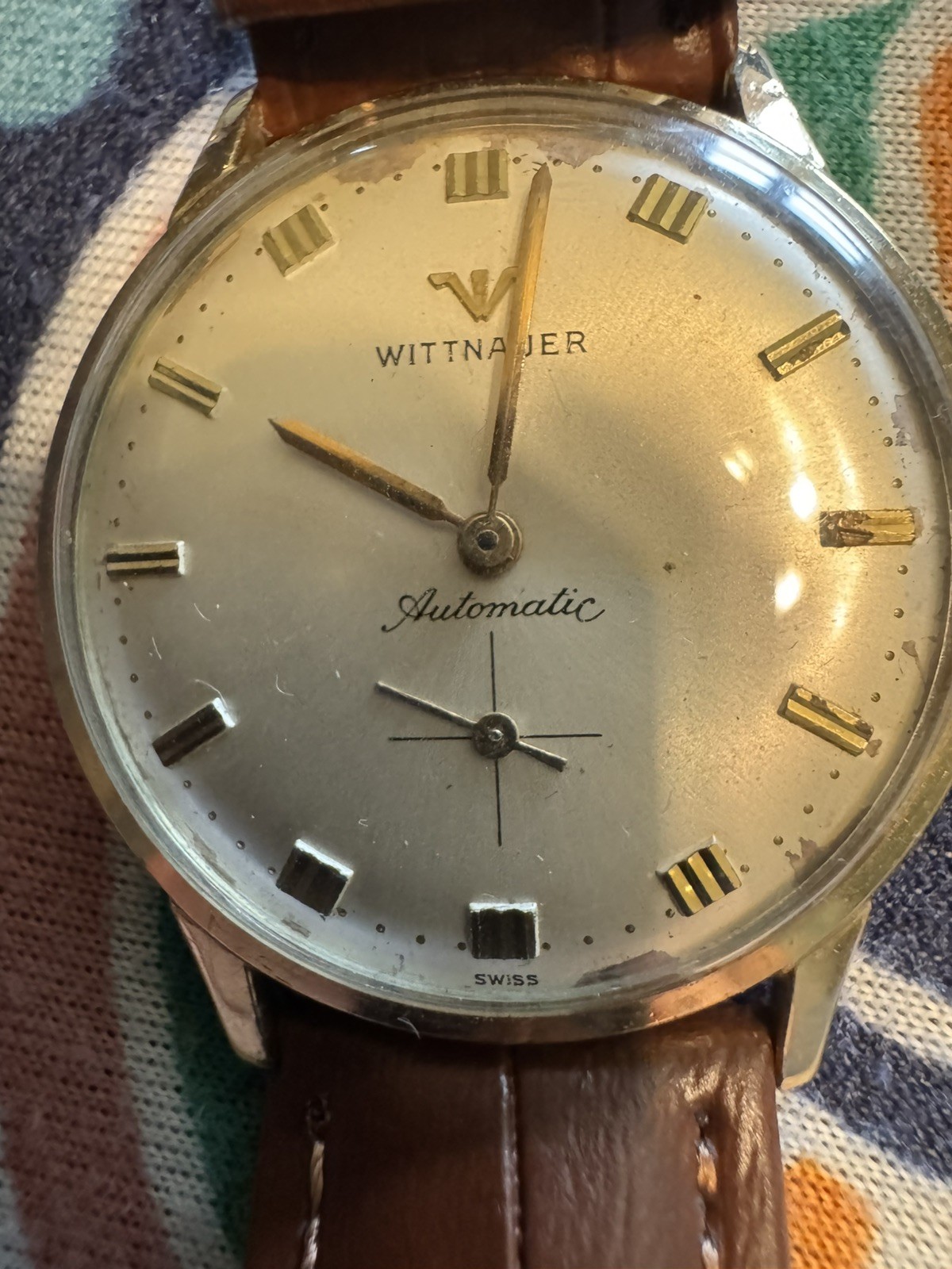 wittnauer mens watch vintage automatic 10K RGP nice !