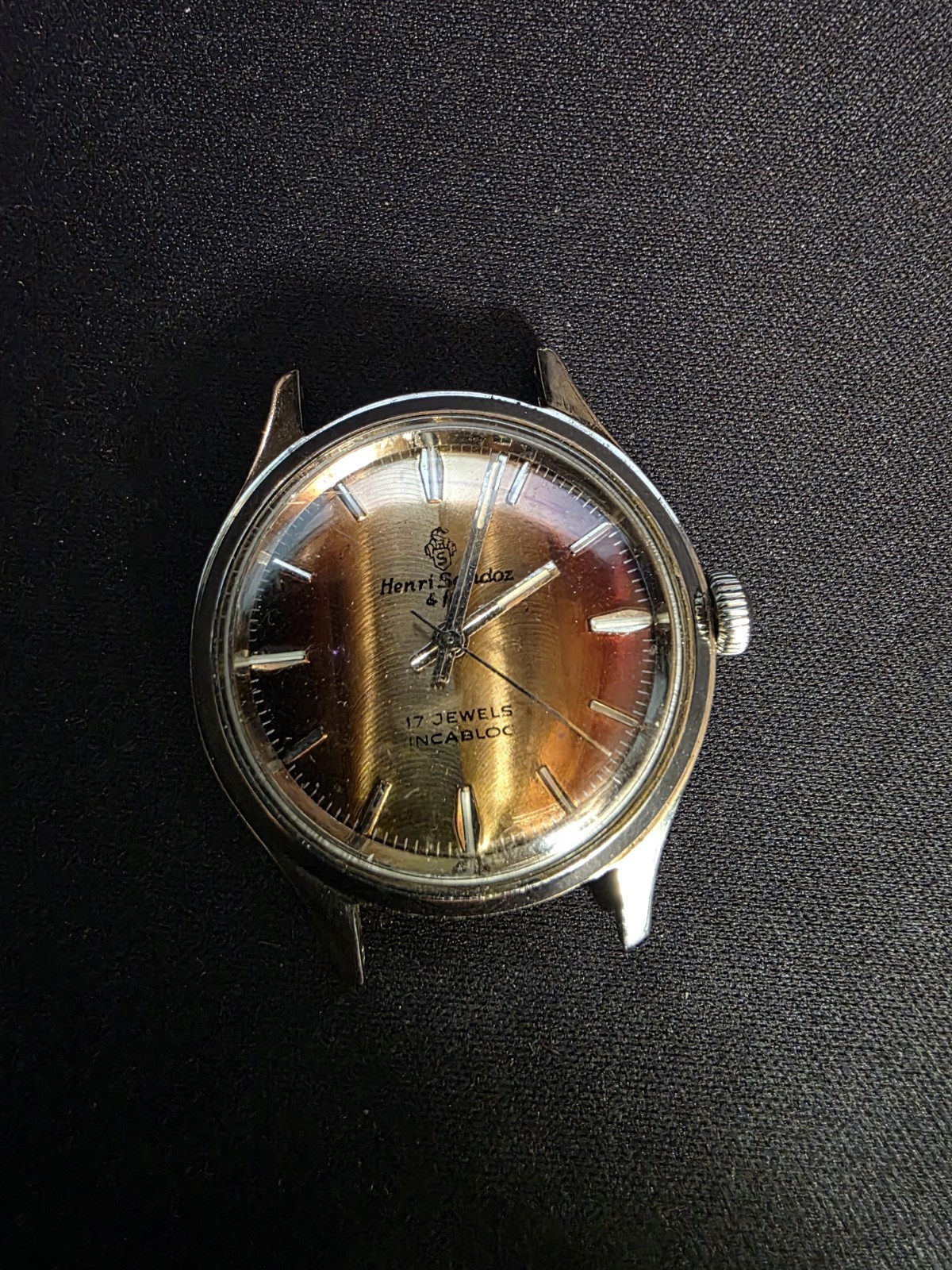 HENRI SANDOZ & FILS 17J Manual PATINA DIAL SWISS MEN’S WORKING CONDITION No Band