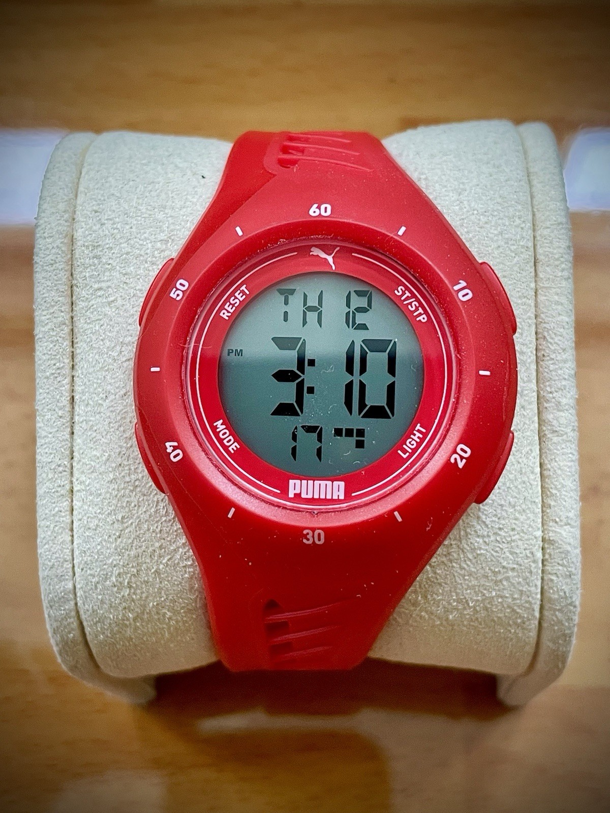 PUMA Women’s Watch P6023- Puma 3 LCD, Red Tone Polycarbonate – New!