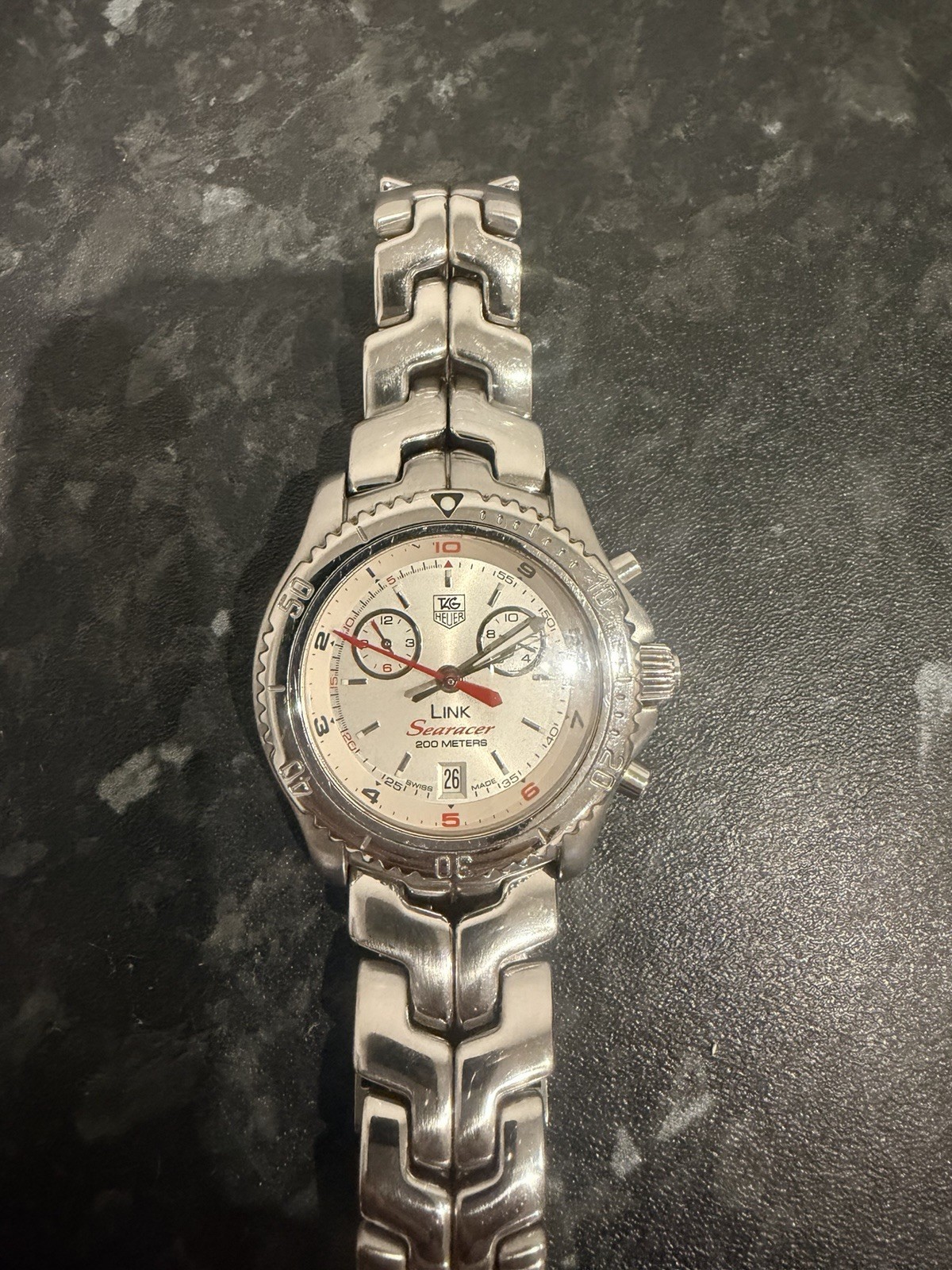 TAG Heuer Link Searacer CT1114 40mm Quartz Chronograph 200m SS Bracelet