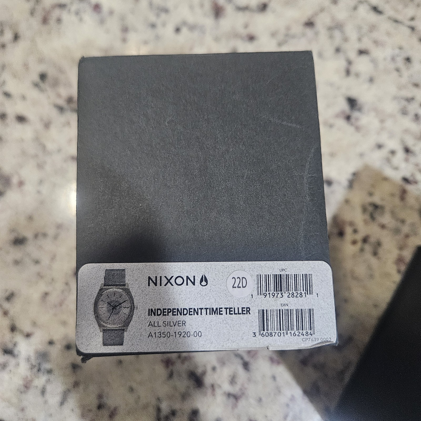 Nixon Independent Time Teller Quartz Analog Silver Dial SS Case Gray Nylon Strap