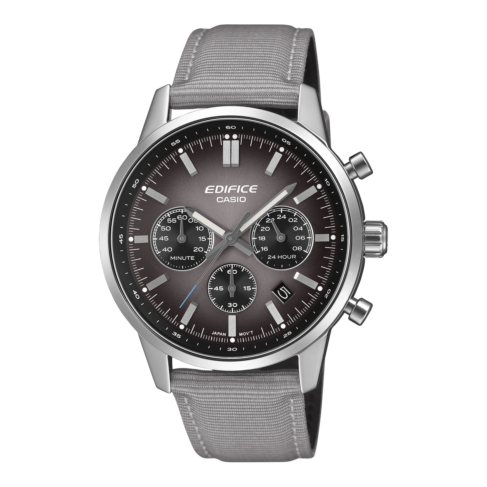 Mens Wristwatch CASIO EDIFICE EFR-575C-8AEF Chrono Leather Canvas Gray