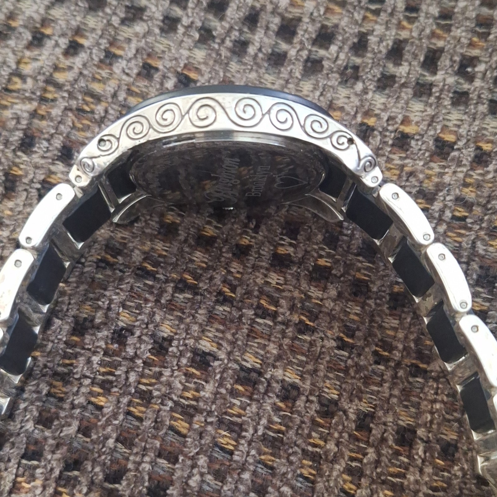Brighton Brooklyn Women’s Quartz Analog Watch White Dial Black/Silver Bracelet