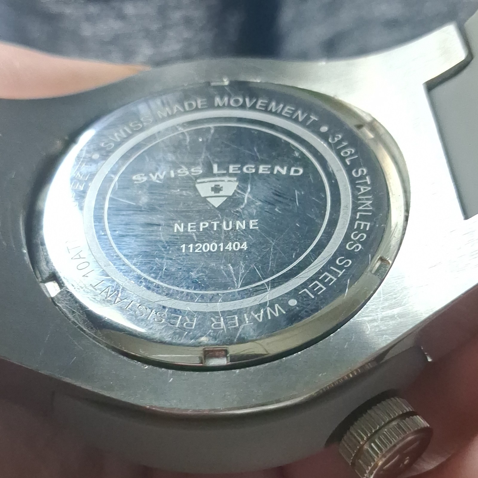 Swiss Legend Neptune Men’s Diver Quartz 200m Date Gray Dial Blue/Black Bezel