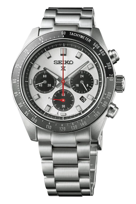 New Seiko Prospex Speedtimer Silver Dial Stainless Steel Bracelet Watch SSC911