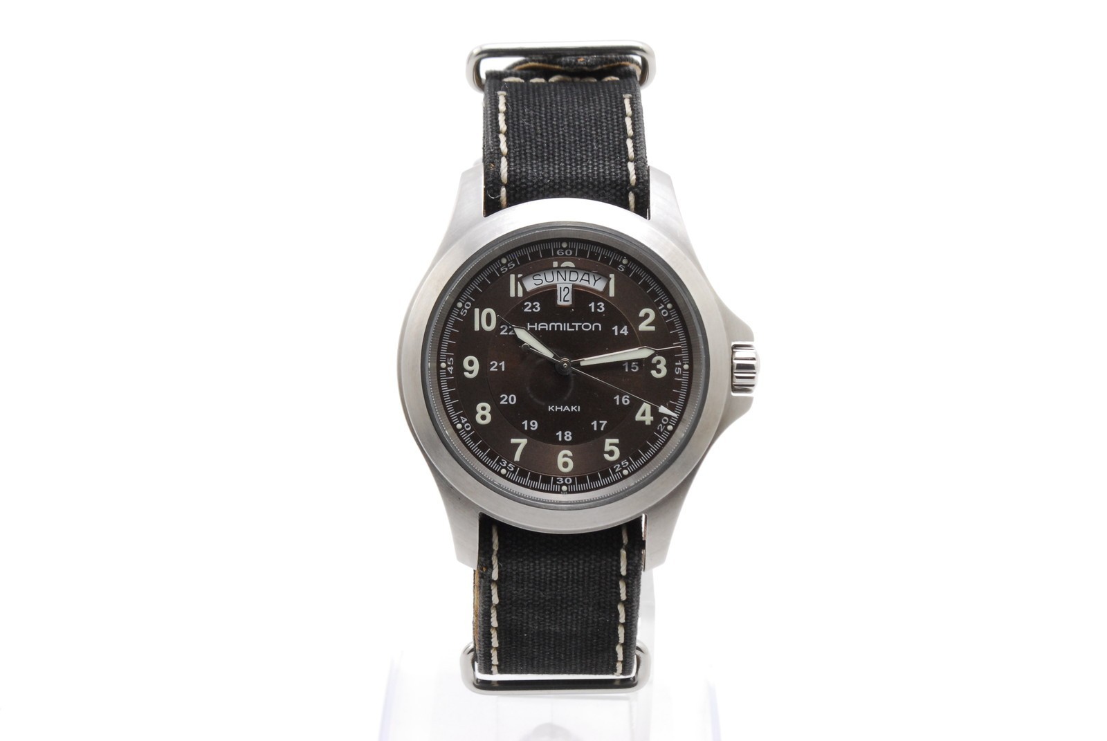Hamilton Khaki King H644510 Quartz Day Date Brown Dial Mens Watch Made in Swiss