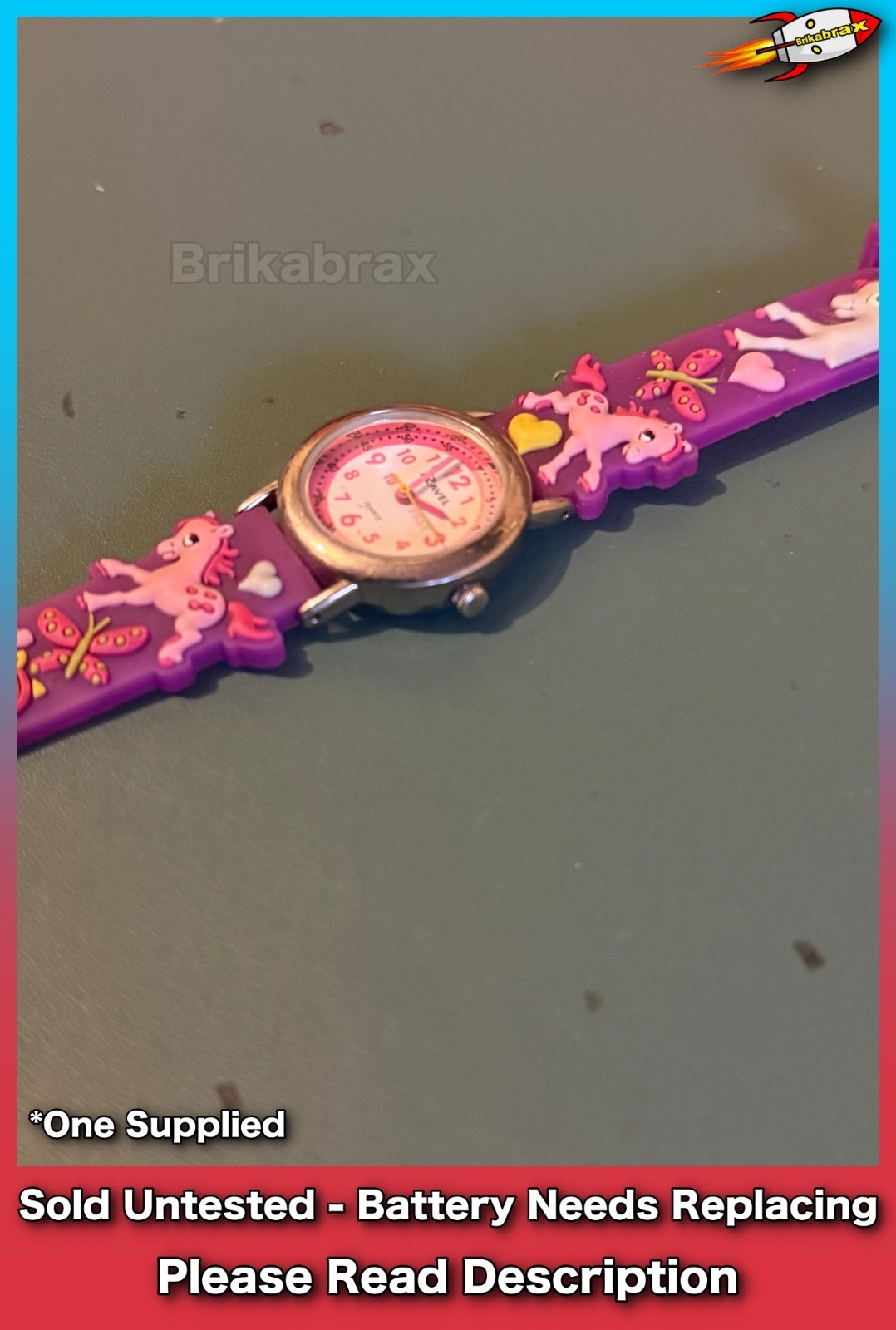 Ravel My Little Pony Pink Time Teacher Watch Sold Untested / None Working USED