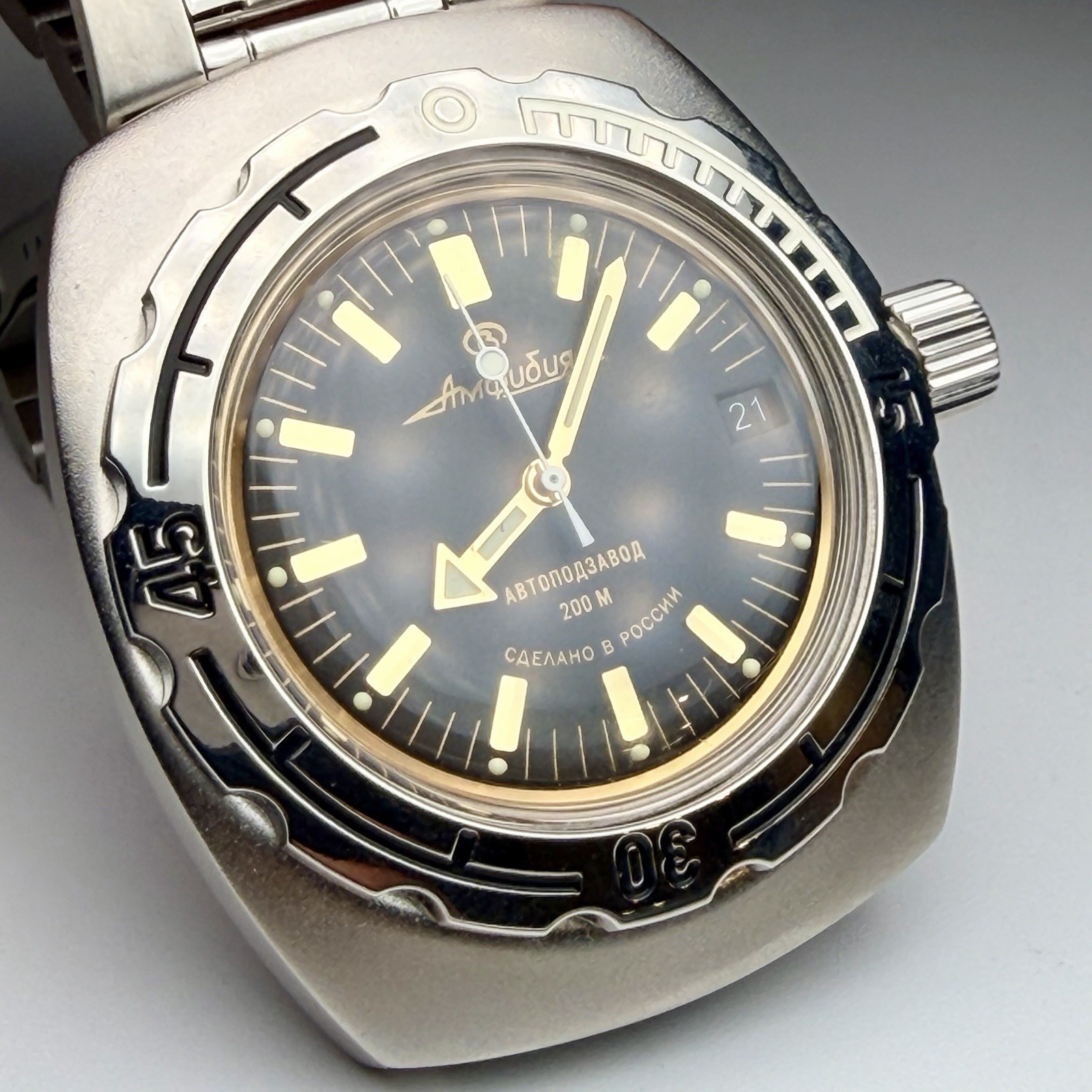 Vostok Amphibia Automatic Diver Military Mechanical Men’s Stainless Watch 090679