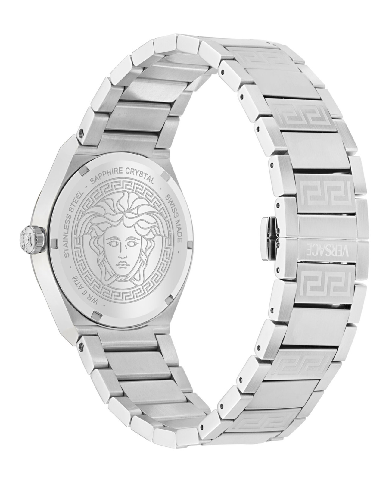 Versace Mens Stainless Steel 39mm Bracelet Fashion Watch
