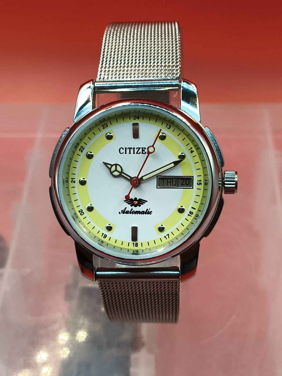 Automatic 8200 21Jewels Restored Dial White DayDate Mens Japan Watch Vintage 70