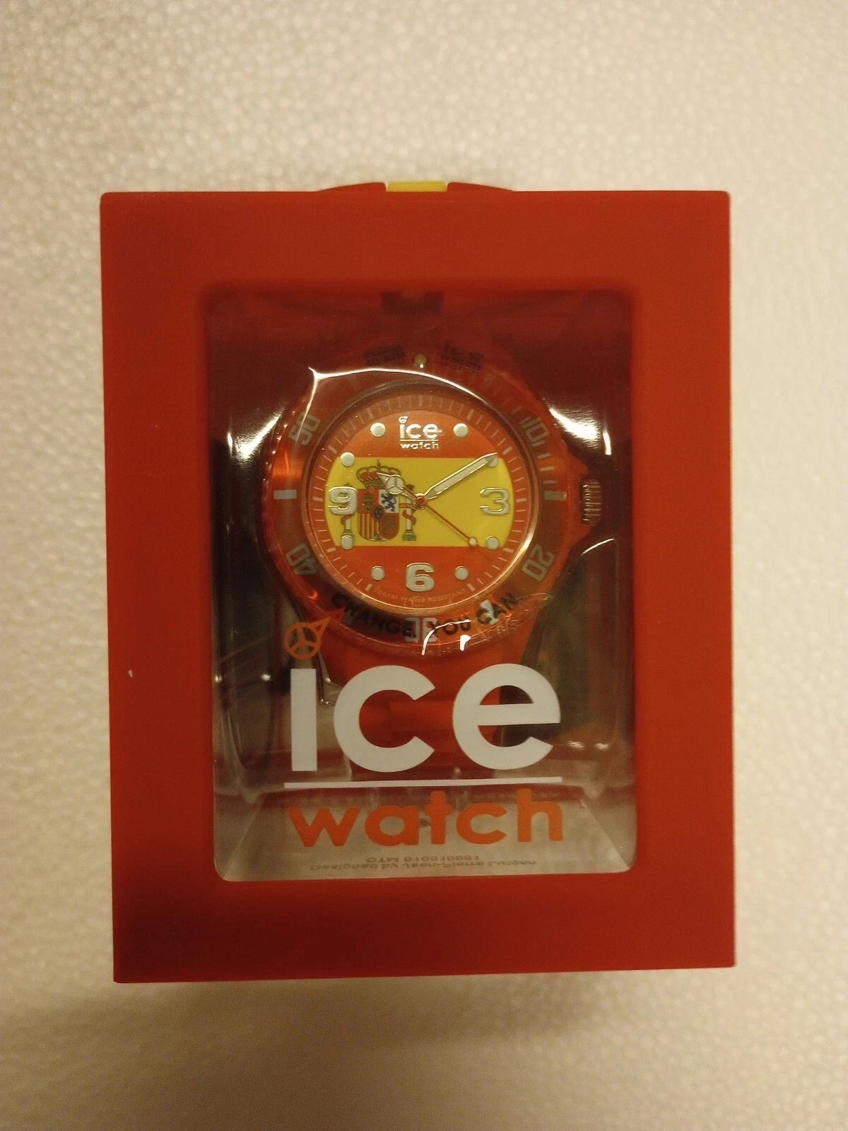 NEW Ice-World Spain Flag Watch – Factory Sealed | Warranty & Paperwork Included!